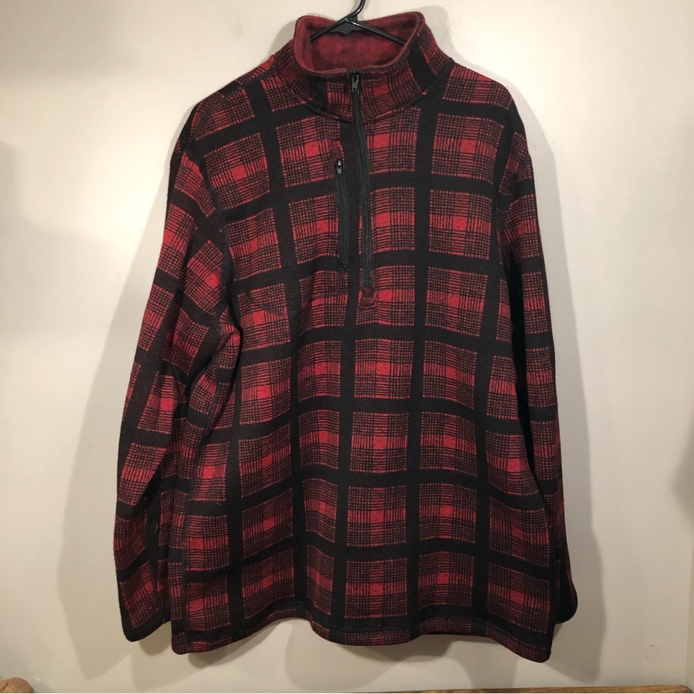 Mack Russo Red Plaid 1/4 Zip Pullover XL